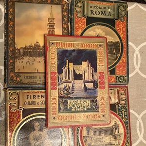 5 Antique Postcard Booklets